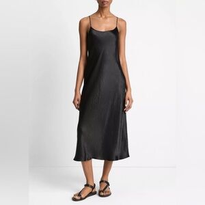 Vince Black Satin Slip Dress
